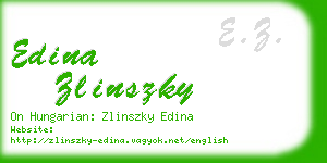 edina zlinszky business card